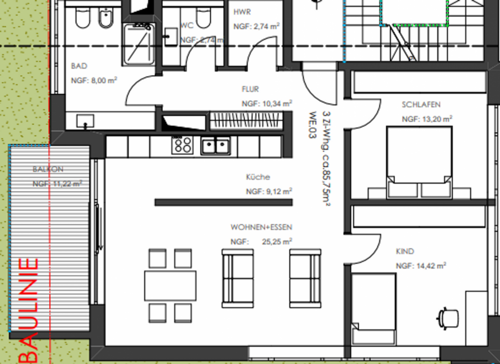 Grundriss WE 03