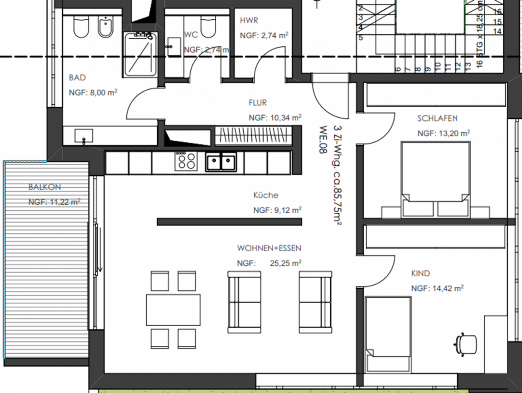 Grundriss WE 08