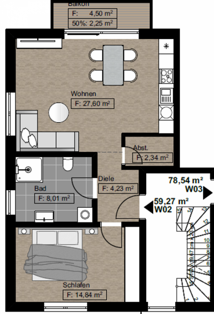 Grundriss OG Büdinger Str. 4C WE02