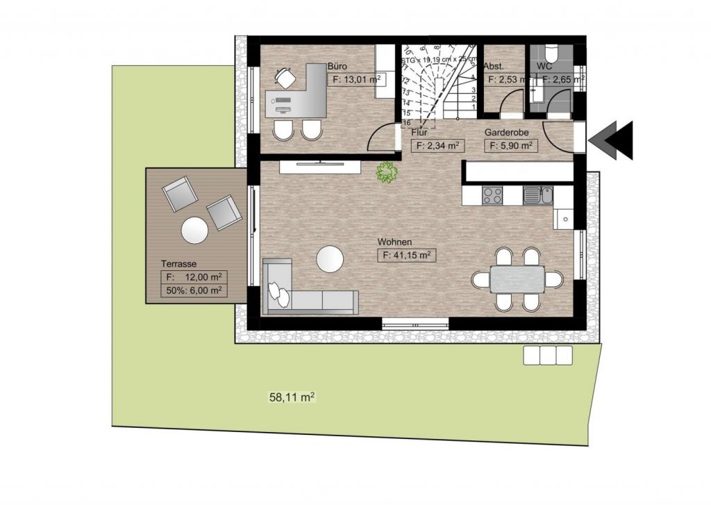 Einfamilienhaus Grundriss EG